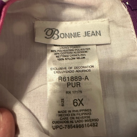 Bonnie Jean Purple Polka Dot Floral Dress Size 6X - Picture 5 of 6